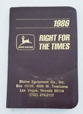 Vintage John Deere 4"x2.75"-"Right For The Times" Pocket Date Book and Calendar