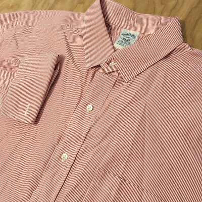 Brooks Brothers Makers Mens 2XL Fit Button Up Made in USA VTG Red
