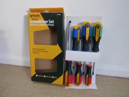 6PCE SOFT GRIP SCREWDRIVER SET XTRADE X0900063 PZ PH & SLOTTED MAGNETIC TIP - Picture 2 of 2