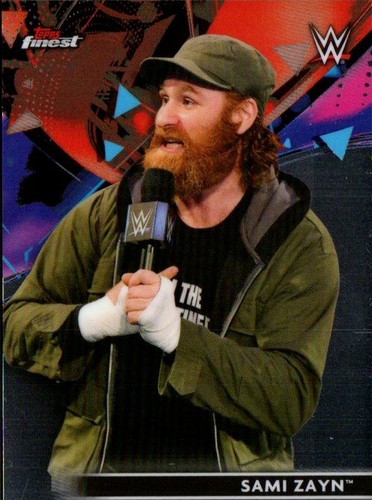 2021 Topps Finest WWE Wrestling Card #68 Sami Zayn - Foto 1 di 2