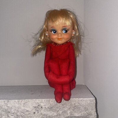 Kamar Pixie Knee Hugger RARE 60 s70 s Orange Ornament Retro Kitschy Elf Julie B6