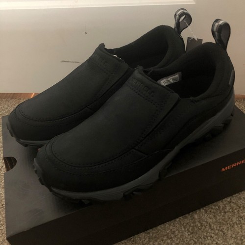 Moc Waterproof Snow Black Leather Shoes 