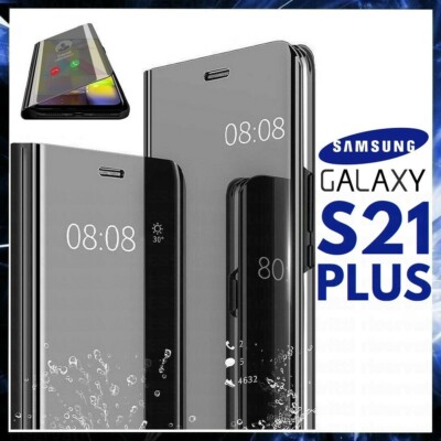 FLIP COVER FOR SAMSUNG GALAXY S21 PLUS BOOK CASE MIRROR CLEAR VIEW 360°