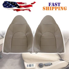 For 1999 2000 Ford F250 350 Lariat Driver & Passenger Top Leather Seat Cover Tan