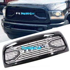 Gloss Black Grille For 2010-2018 Dodge Ram 2500 Upgrade Grill w/Chrome Letters