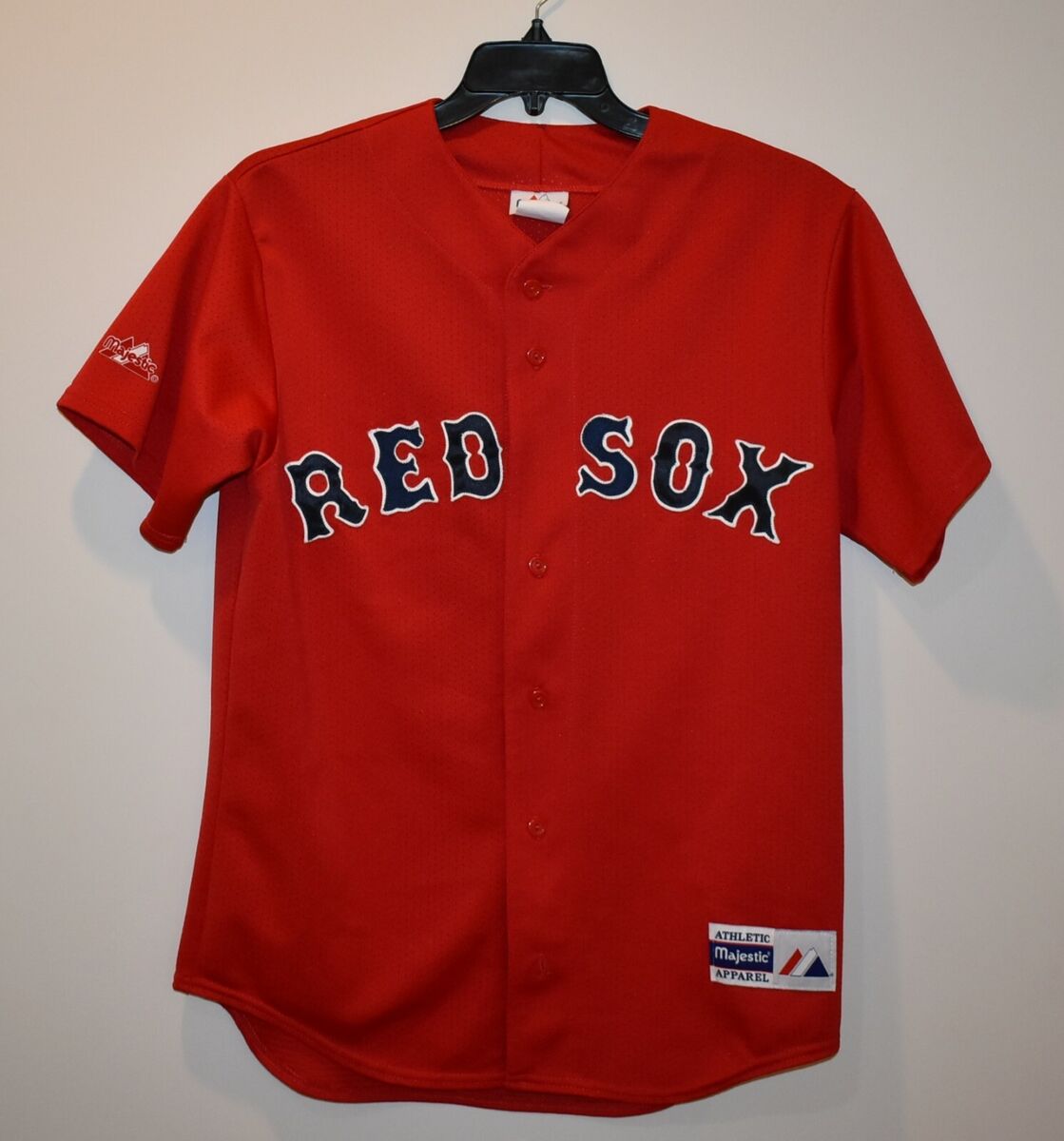 【本物保証】 Majestic NOMAR Button SOX RED BOSTON 5 Number GARCIAPARRA 応援ユニフォーム、ウエア