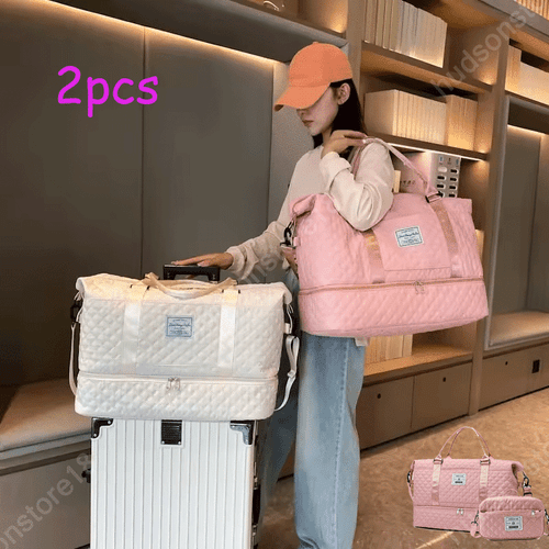 2PCS Large Capacity Travel Duffle Bag for Outdoor Outings Vacations Gym Sports