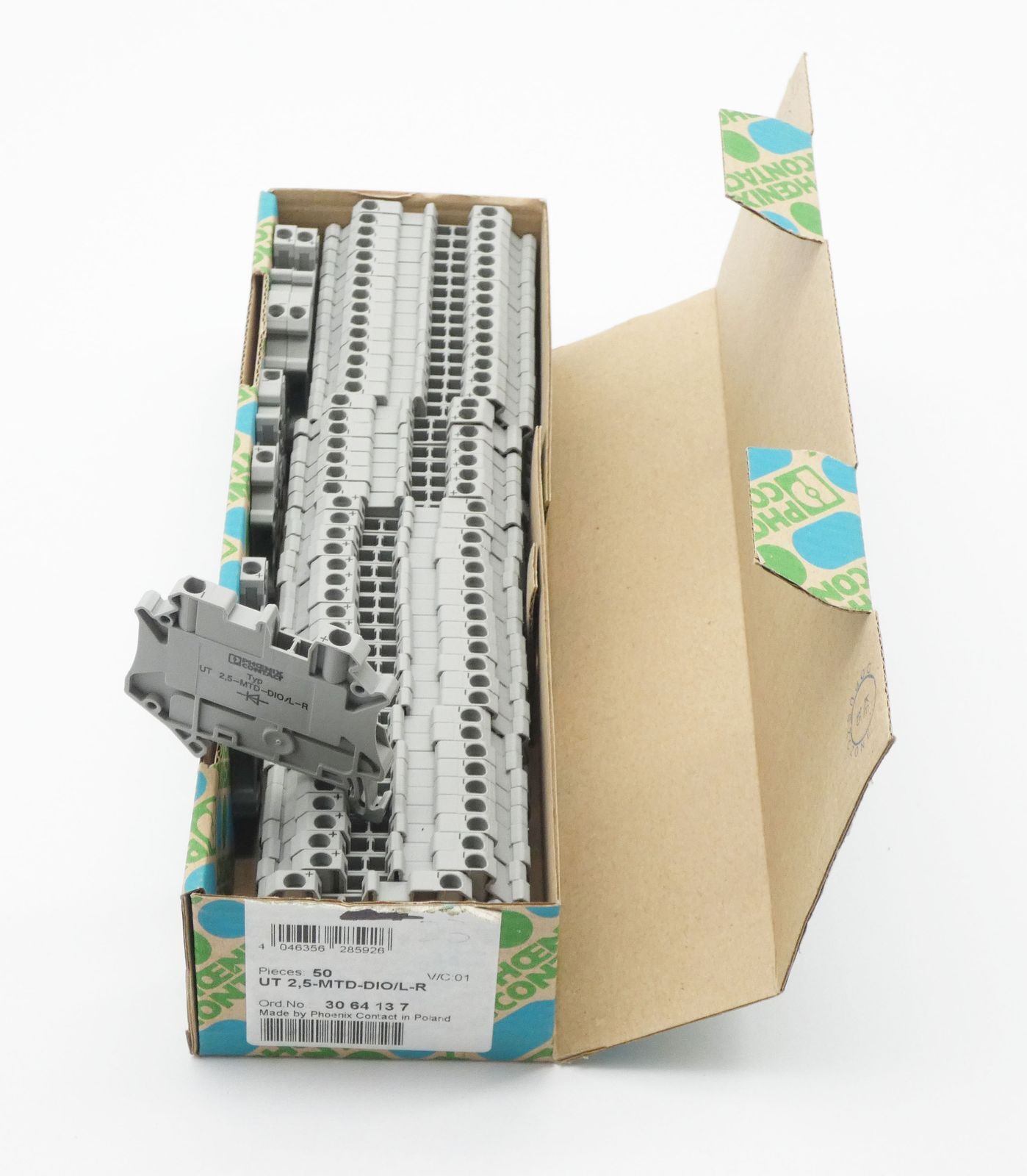 50x Phoenix Contact UT 2,5-MTD-DIO/L-R Bauelementreihenklemme -unused/OVP-
