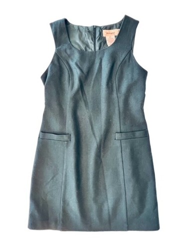 Vintage Worthington Size 8P Forest Green 100% Wool Lined Jumper Dress Pockets - Picture 3 of 13