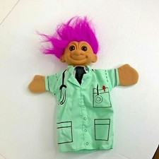 Russ Berrie Hand Puppet Medical Nurse Troll Doll Toy