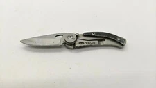 True Utility Skeleton Folding Pocket Knife Black Handle Frame Lock Plain Edge