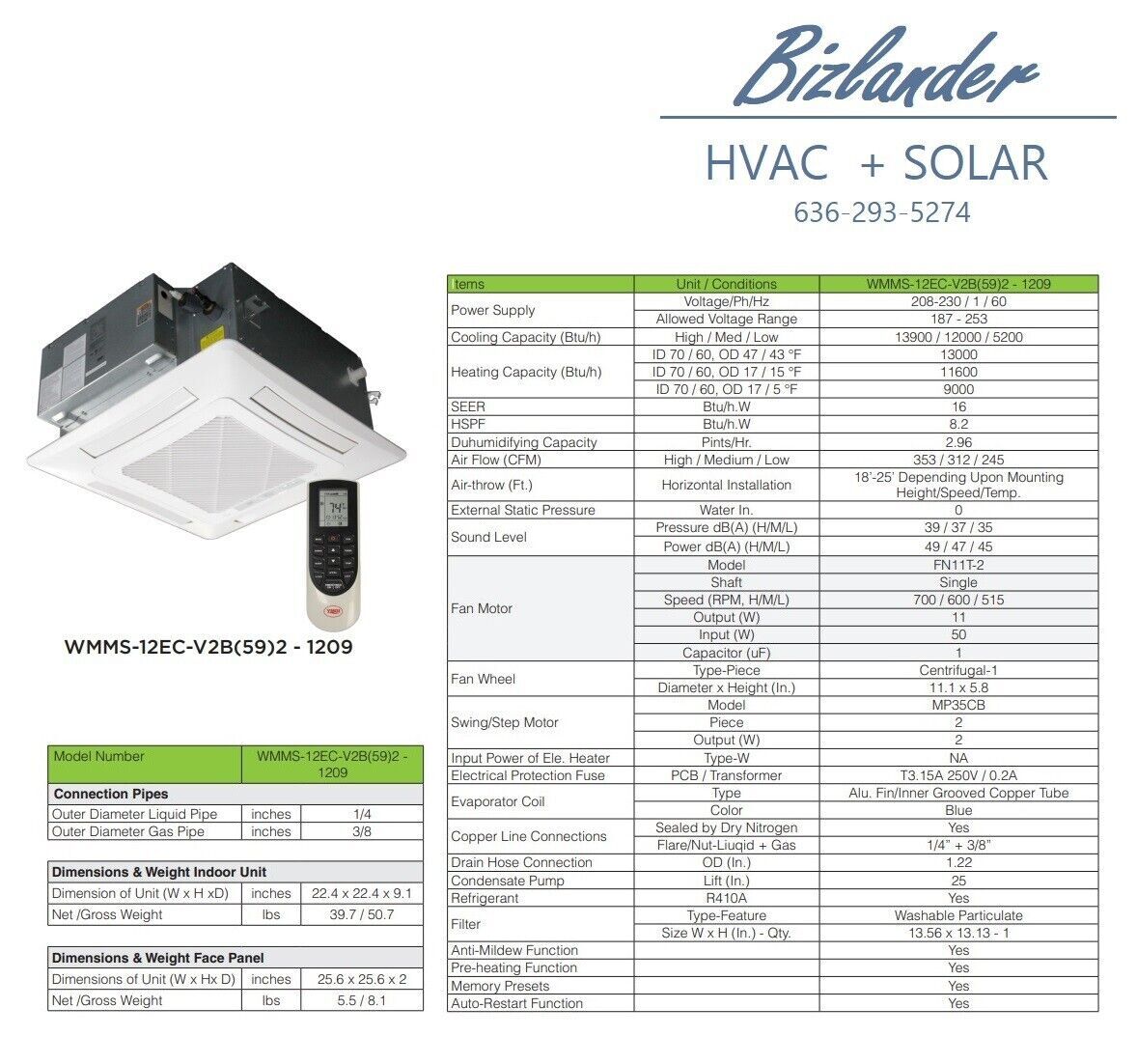 YMGI 48000 BTU DUAL ZONE 21 SEER DUCTLESS MINI SPLIT Heating and AC JK78