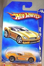 2009 Hot Wheels #104 HW Designs 8/10 PONY-UP Yellow Variation w/Chrome 5 Spokes
