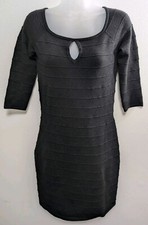 Express Black Bodycon Dress Medium Sparkly Date Night 