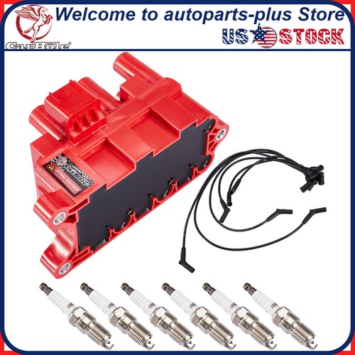 UF305 Ignition Coil & 6X Spark Plugs & Wires For 2007-2011 Jeep