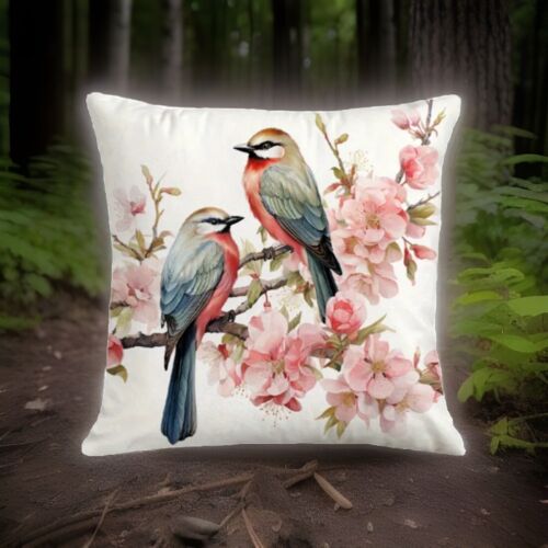 Throw Pillow Farmhouse Bird On A limb 17in x17in Throw Pillow Country Decorative