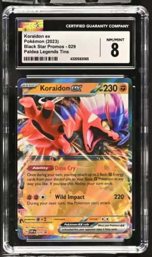 CGC Graded 8 NM/Mint Koraidon 029 Black Star Promo Paldea Tins Pokemon Card