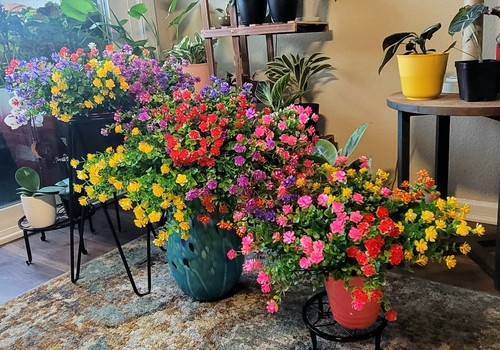 21 Bundles Artificial Flowers, UV Resistant, No-Fade for Outdoor and Indoor