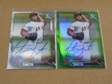 NATE SMITH AUTOGRAPH/AUTO LOT OF 2 ANGELS BOWMAN CHROME BASE + GREEN L4878