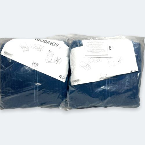 IKEA Beddinge Oblong Cushion Covers Navy Blue Corduroy  24 X 15 Lot Of 2 - Picture 1 of 3