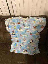 Womens Xmas Scrub Top Size Large KKK4 