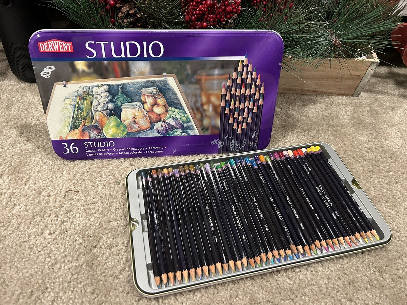 Derwent Studio 36 Count Colored Pencils Artist Windscreen Compare