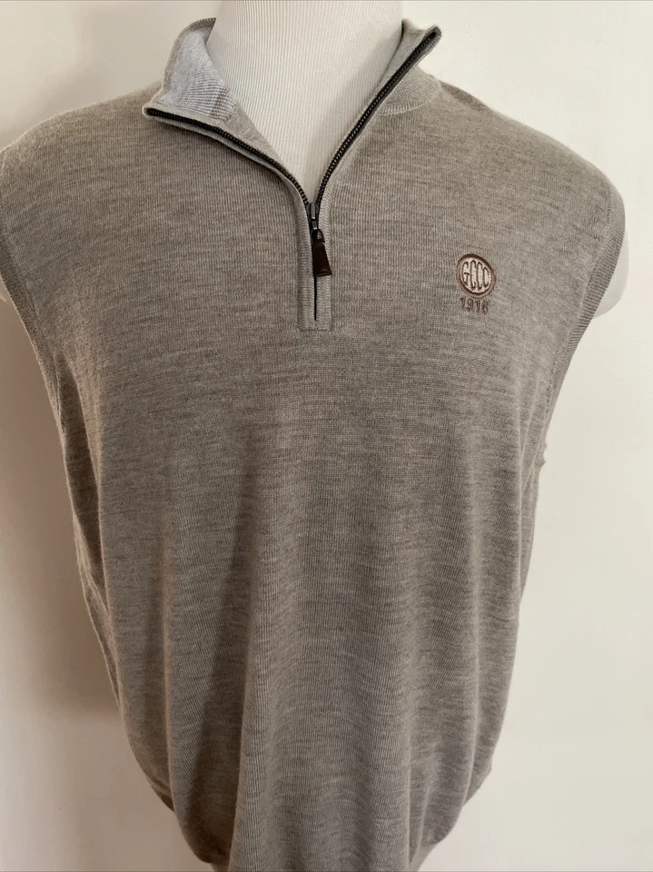 PETER MILLAR  NEW MEN'S HALF Zip SLEEVELESS SWEATER SIZE XL - Image 2 of 4