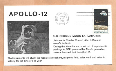 APOLLO 12 2nd MOON EXPLORATION NOV 19,1969 CAPE  SPACE COVER NASA