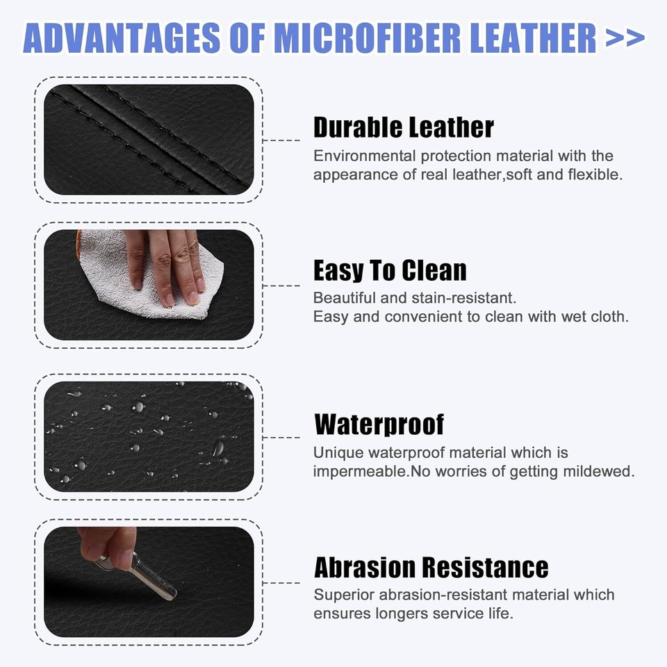 Replacement Front Seat Covers For 2002-2007 Ford F250 F350 Super Duty – Microfiber Leather Set