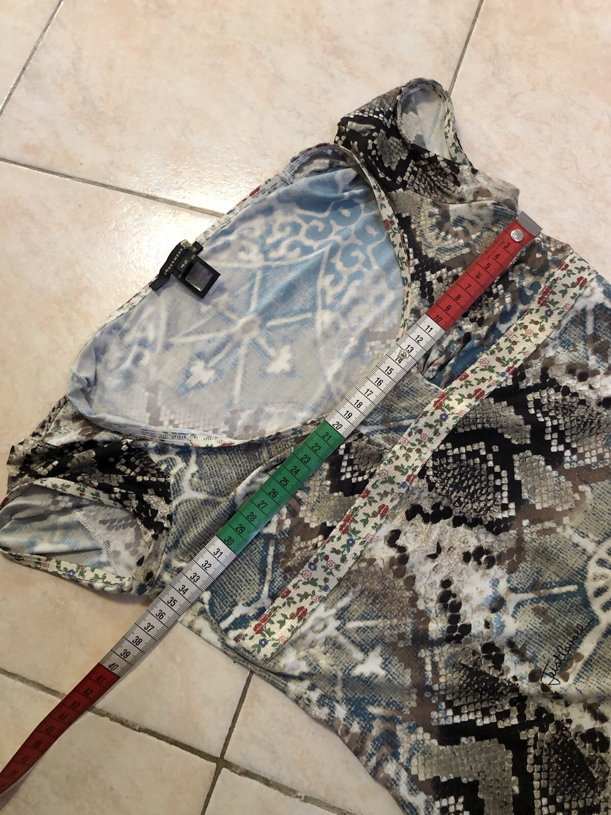 JUST CAVALLI multicolored python t-shirt shirt pa… - image 8