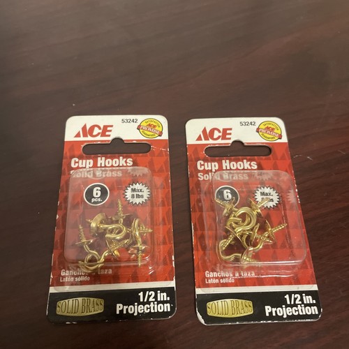 ACE solid brass cup hooks 1/2” - Picture 4 of 6