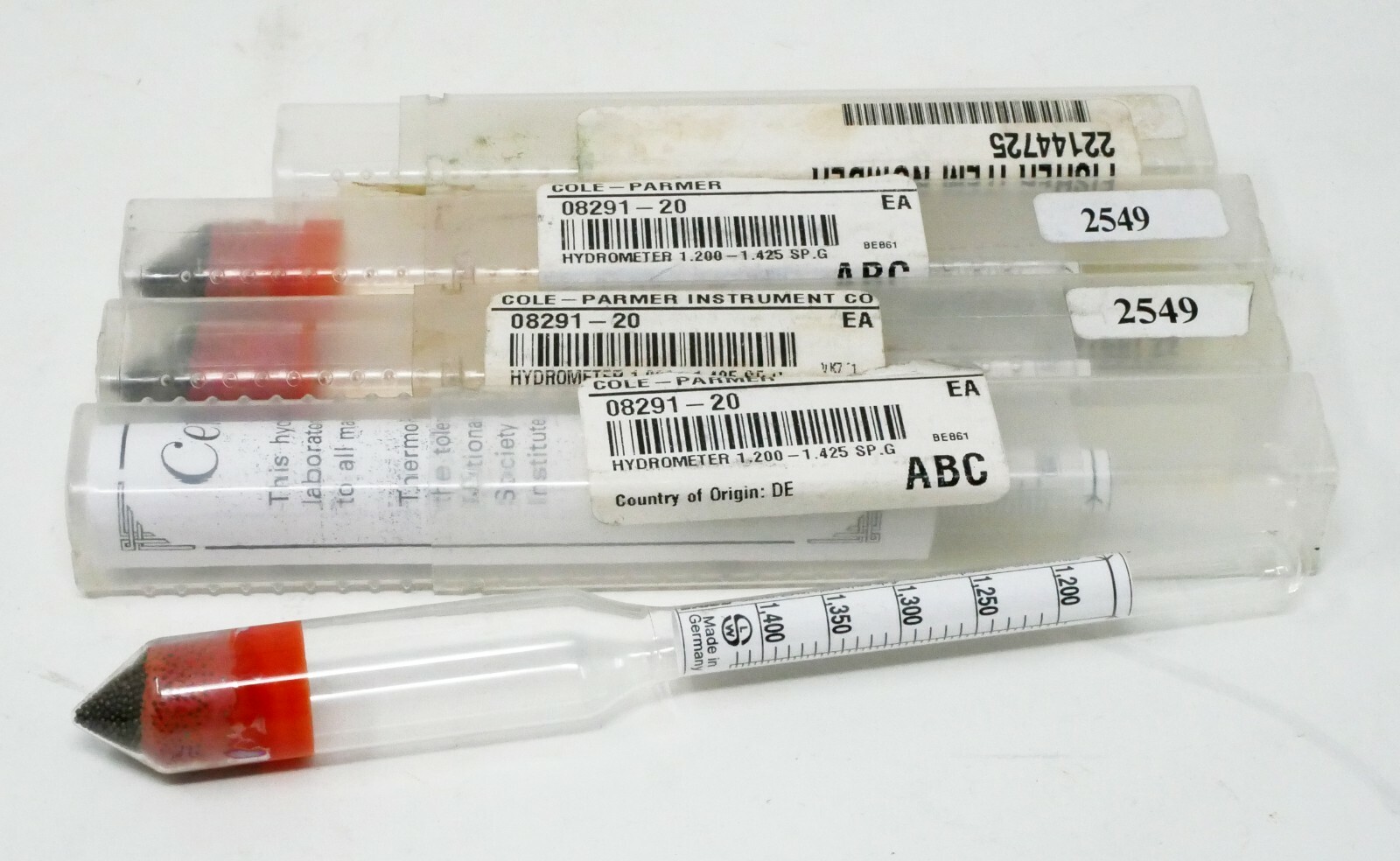 Cole Parmer 08291/ ERTCO 2549 HYDROMETER 1.200 to 1.425 SP.G. eBay