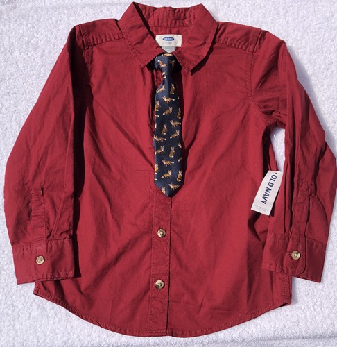 Old Navy Boys 5T Button Front Burgundy 