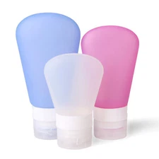 6 Pcs Silicone Squeeze Travel Carry On Size Lotion Makeup Container Tube Bottle