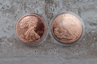 USA 1 oz 999 KUPFER '' WALKING LIBERTY  ''  999 Copper Round GEKAPSELT RAR!!!