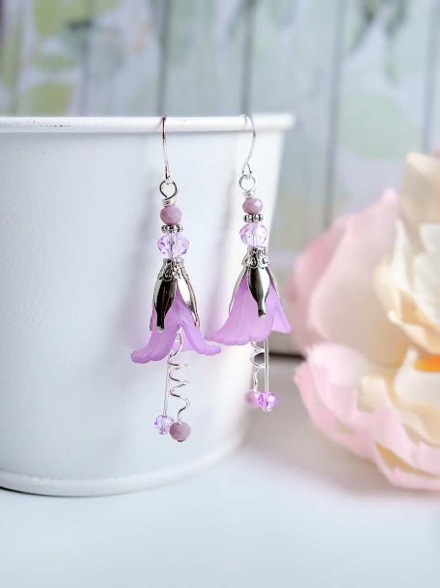 Purple Flower Earrings Purple Flower Earrings