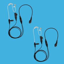 2x Durable Flexible Softness 2-Wire Earpiece Mic for Hytera HYT PD785G  PT580