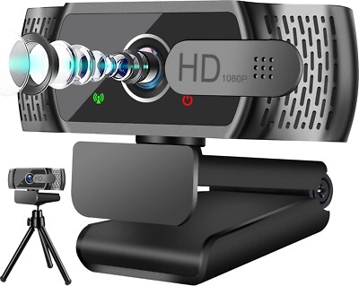 Webcam HD 1080P with Microphone and Tripod Light Correction PC Laptop Computer C637