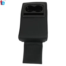 BLK Leather Auto Center Console Armrest Pillow Cup& Phone Holder for Most Cars.