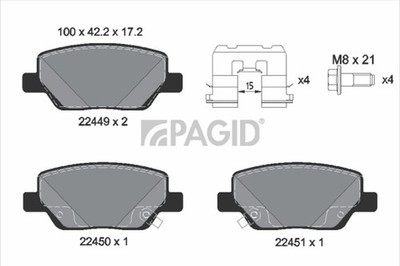 Bremsbelagsatz Scheibenbremse PAGID T2668N für FIAT TIPO 357HXN1A 357SXN1A 357