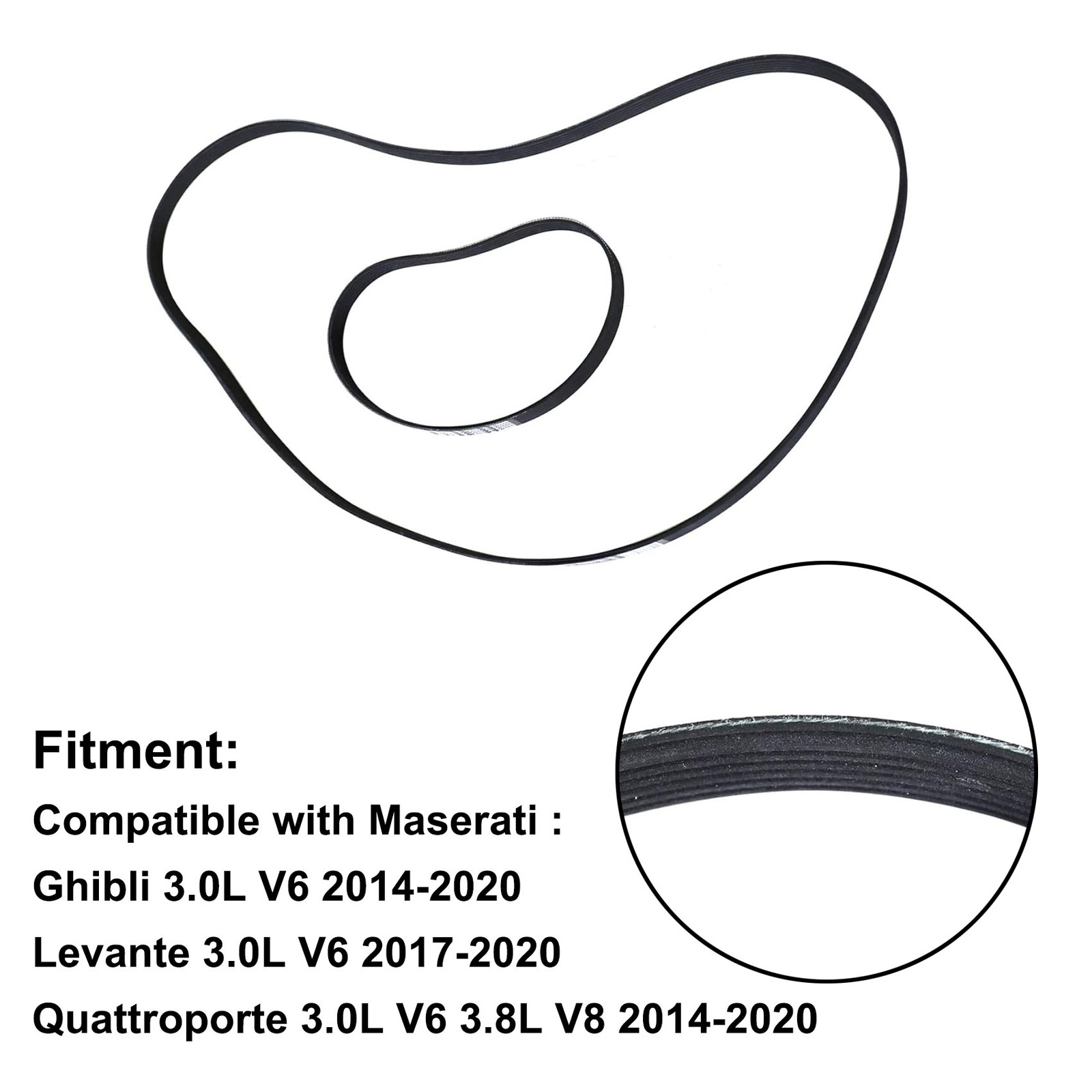 Maserati Ghibli 2017-2020 Serpentine belts Set