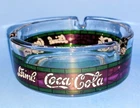 Vintage Coca Cola Glass Ash Tray Bowl Stained Glass Style 1970's Tiffany Style