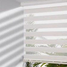 Cordless Zebra Blinds with -Stop Function - Dual Layer Light Filtering & Priv...