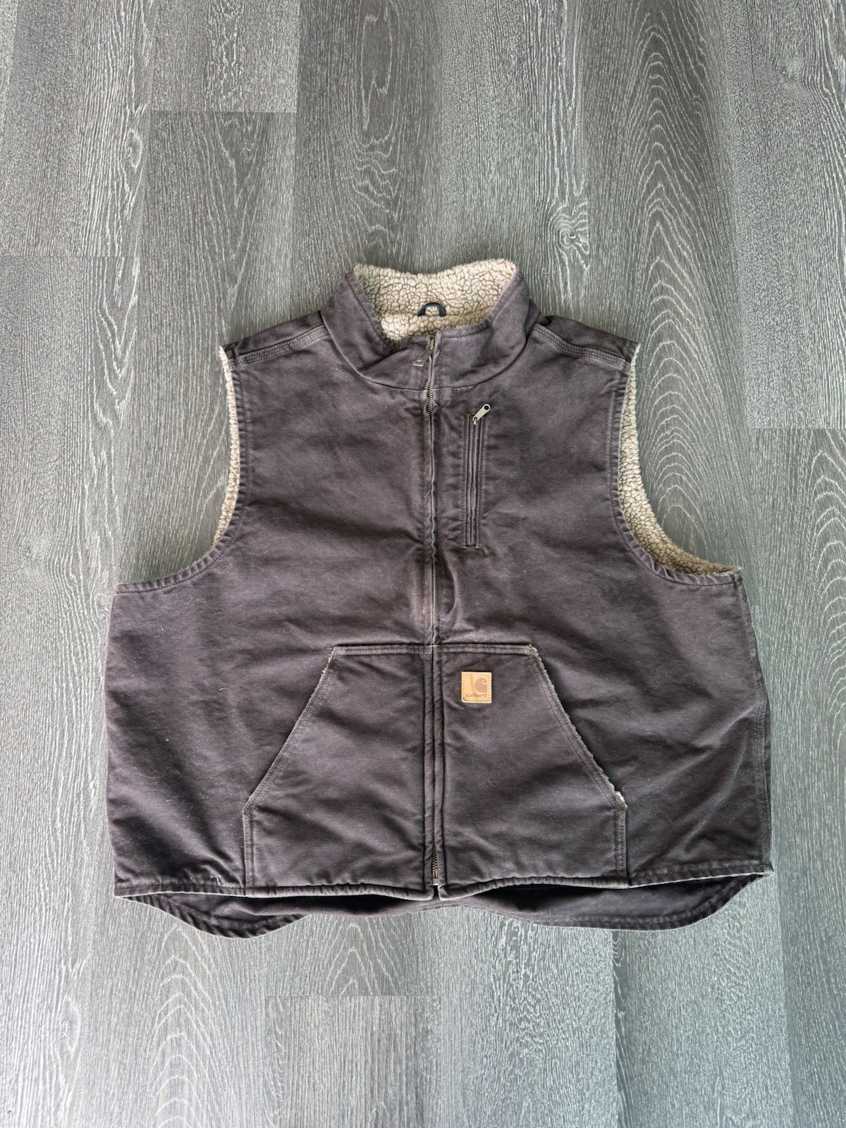 Carhartt Men's Vest Size 2XL Brown Sherpa Lined