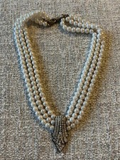 Triple Strand Faux Pearl Neckalce