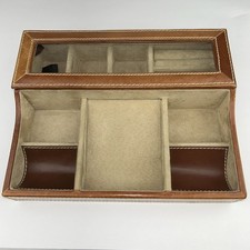 Fossil Brand Genuine Leather Jewelry Box Orga...