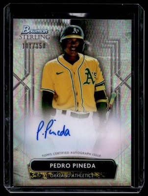 2022 Bowman Sterling Refractor Pedro Pineda Auto 101/150 Oakland Athletics
