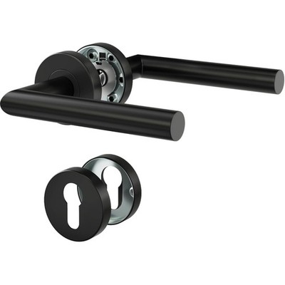 Door Handles, Interior Doors, Door Handle Black Powder-Coated for Door Handle...