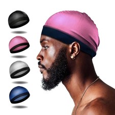 4 Pcs Silk Wave Cap Compression Over Silky Durag Stocking Wave Caps for Men
