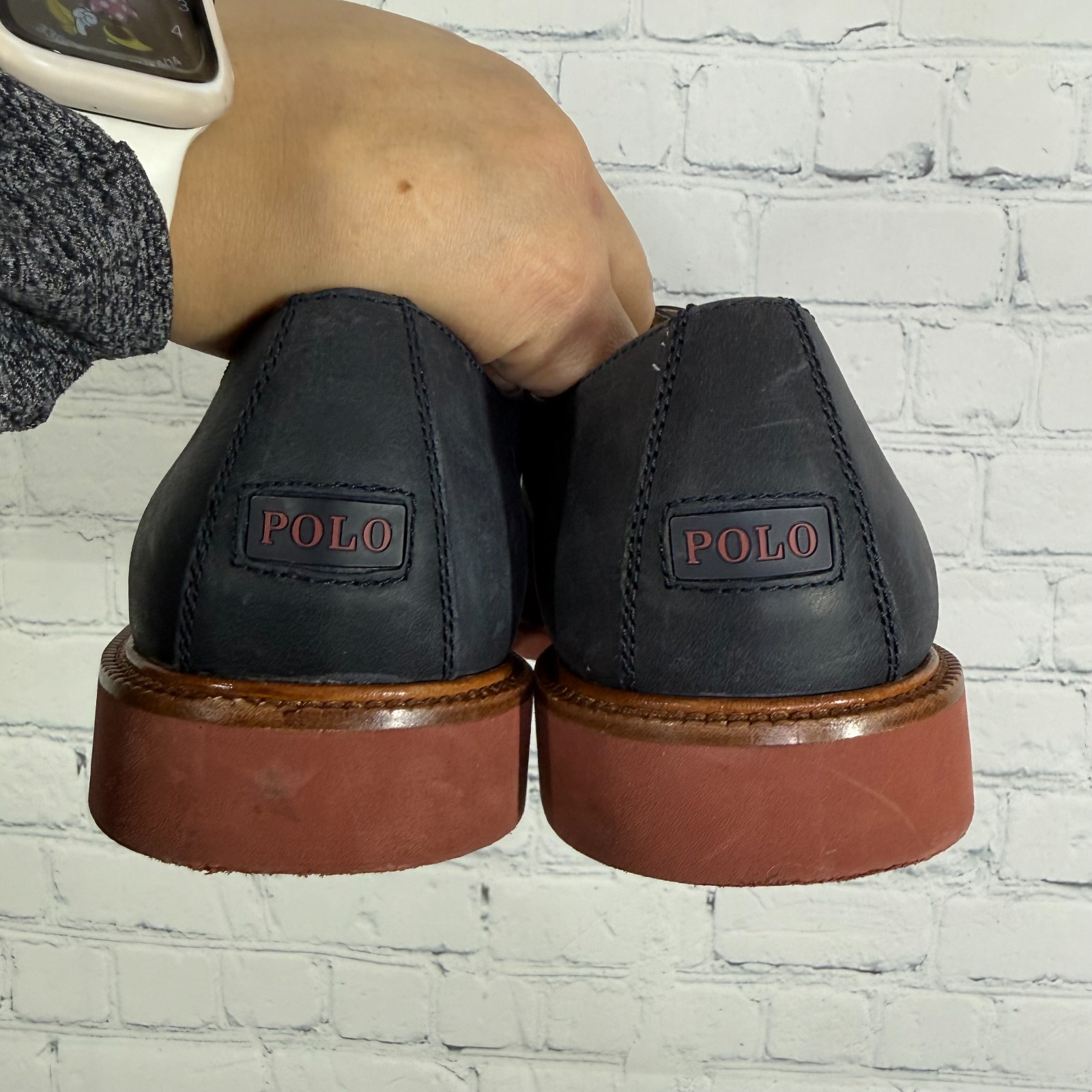 Polo Ralph Lauren Torrington NT Navy Blue Leather Oxford Bucks Size 9 D Shoes thumbnail 11